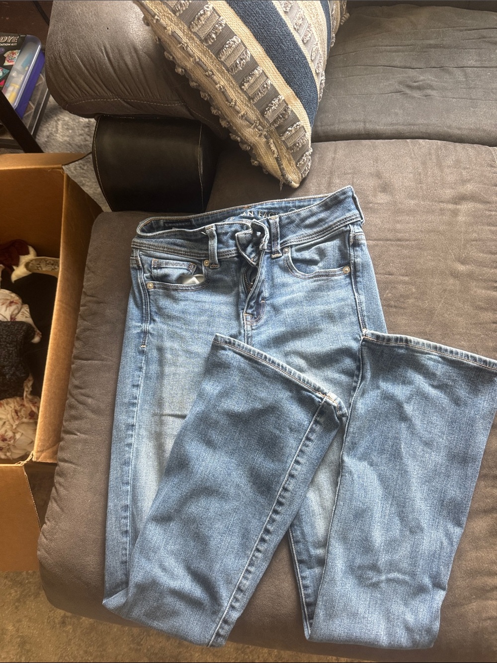 American Eagle Outfitters Light Blue Straight-Leg Jeans